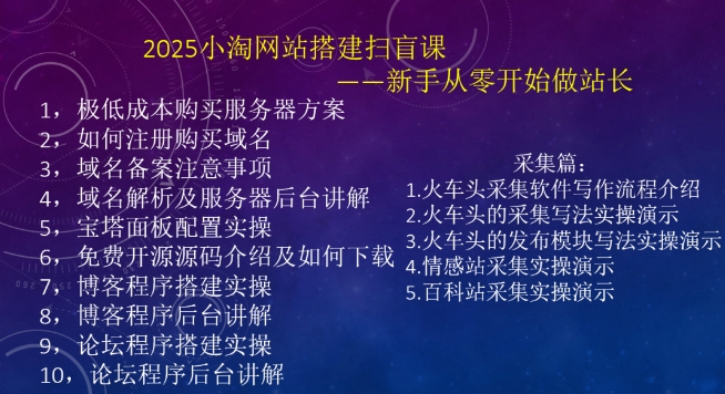 2025小淘网站搭建扫盲课，新手从零开始做站长-禾谷轻创网