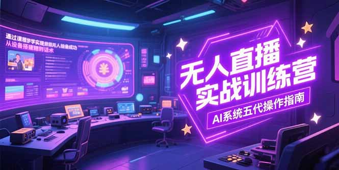 无人直播实操训练营，从设备搭建到话术，AI系统五代操作指南(7月更新-禾谷轻创网