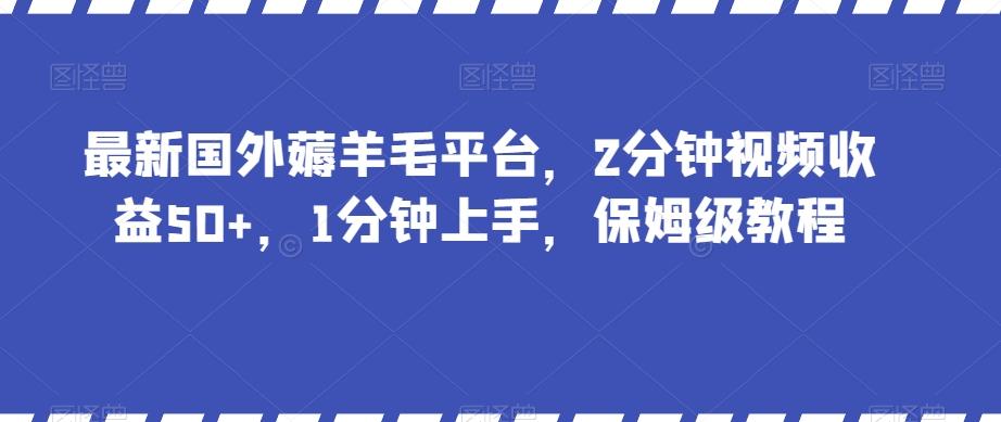 最新国外薅羊毛平台，2分钟视频收益50+，1分钟上手，保姆级教程【揭秘】-禾谷轻创网