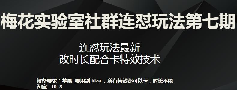梅花实验室社群连怼玩法第七期，连怼玩法最新，改时长配合卡特效技术-禾谷轻创网