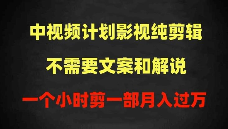 中视频计划影视纯剪辑，不需要文案和解说，一个小时剪一部，100%过原创月入过万【揭秘】-禾谷轻创网