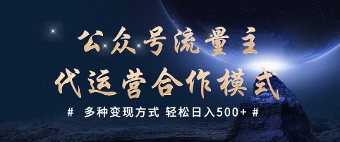 公众号流量主代运营  多种变现方式 轻松日入5张【揭秘】-禾谷轻创网