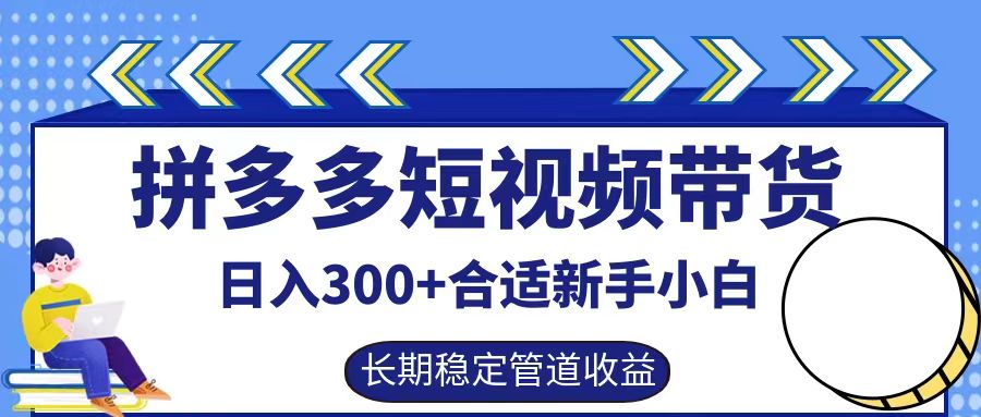拼多多短视频带货日入300+，实操账户展示看就能学会-禾谷轻创网
