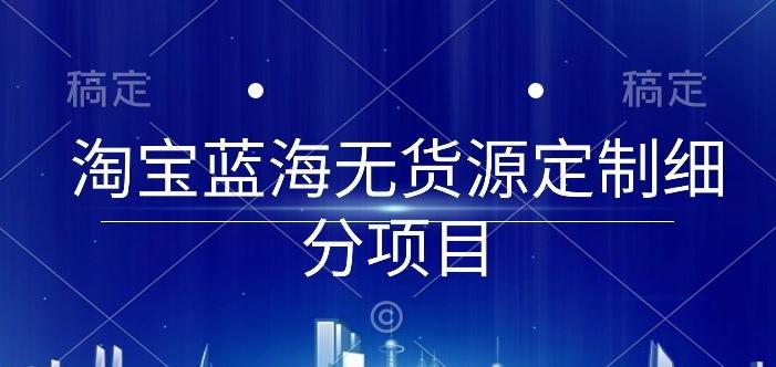 淘宝蓝海无货源定制细分项目，从0到起店实操全流程【揭秘】-禾谷轻创网