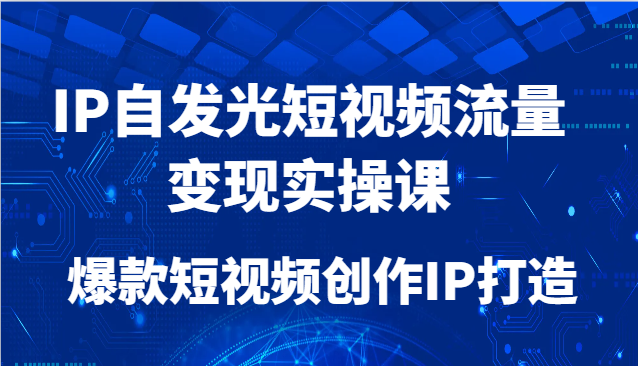 IP自发光短视频流量变现实操课，爆款短视频创作IP打造-禾谷轻创网