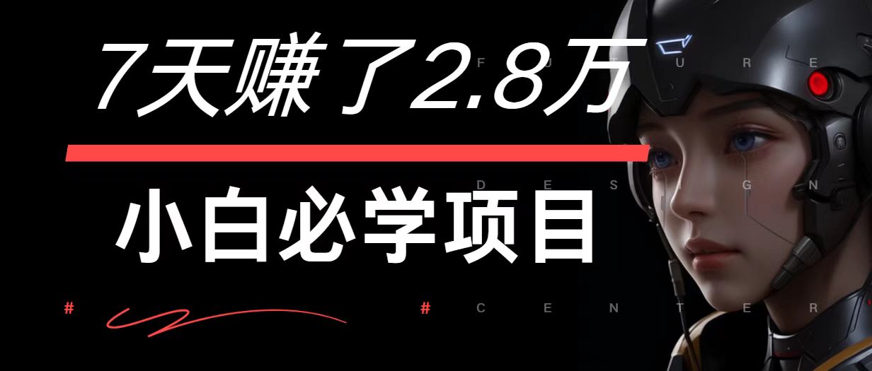 7天赚了2.8万！每单利润最少500+，轻松月入7万+小白有手就行-禾谷轻创网