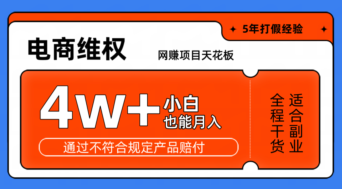 网赚项目天花板电商购物维权月收入稳定4w+独家玩法小白也能上手-禾谷轻创网