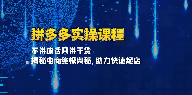 拼多多实操课程：不讲废话只讲干货, 揭秘电商终极奥秘,助力快速起店-禾谷轻创网