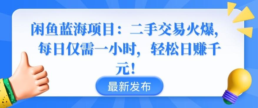 闲鱼蓝海项目：二手交易火爆，每日仅需一小时，轻松日赚千元【揭秘】-禾谷轻创网