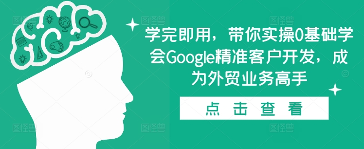 学完即用，带你实操0基础学会Google精准客户开发，成为外贸业务高手-禾谷轻创网