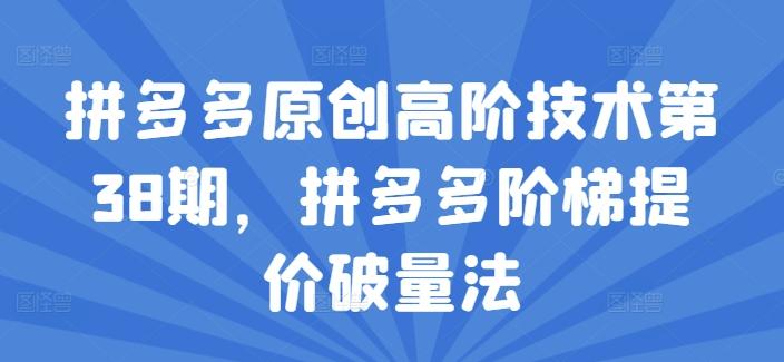 拼多多原创高阶技术第38期，拼多多阶梯提价破量法-禾谷轻创网
