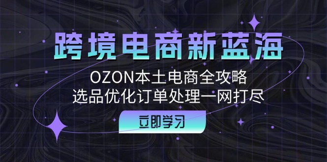跨境电商新蓝海：OZON本土电商全攻略，选品优化订单处理一网打尽-禾谷轻创网