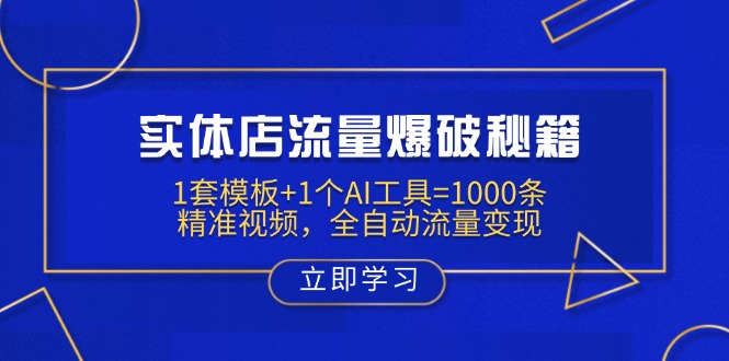 实体店流量爆破秘籍：1套模板+1个AI工具=1000条精准视频，全自动流量变现-禾谷轻创网