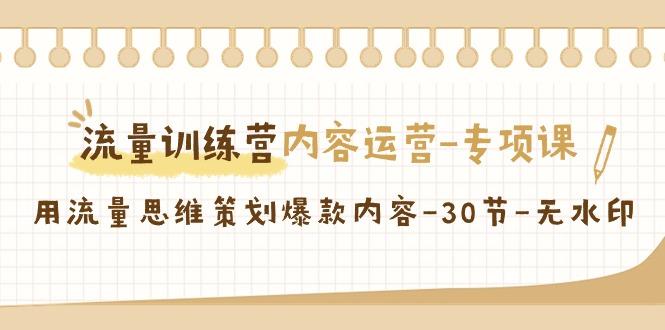 流量训练营之内容运营专项课，用流量思维策划爆款内容(30节课)-禾谷轻创网