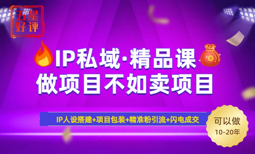 2025年“IP私域·密训精品课”，日赚3000+小白避坑年赚百万，暴力引流...-禾谷轻创网