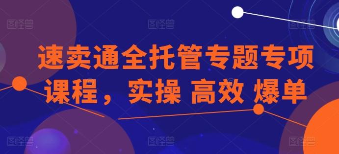 速卖通全托管专题专项课程，实操 高效 爆单-禾谷轻创网