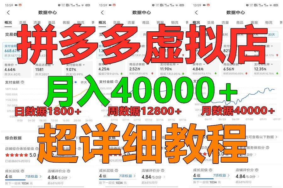 拼多多虚拟电商训练营月入40000+，全网最详细，你做你也行，暴利稳定长久-禾谷轻创网