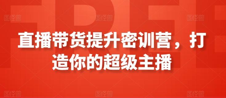 直播带货提升密训营，打造你的超级主播-禾谷轻创网