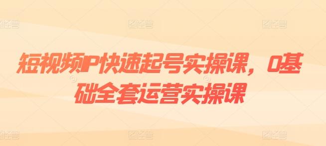 短视频IP快速起号实操课，0基础全套运营实操课，爆款内容设计+粉丝运营+内容变现-禾谷轻创网