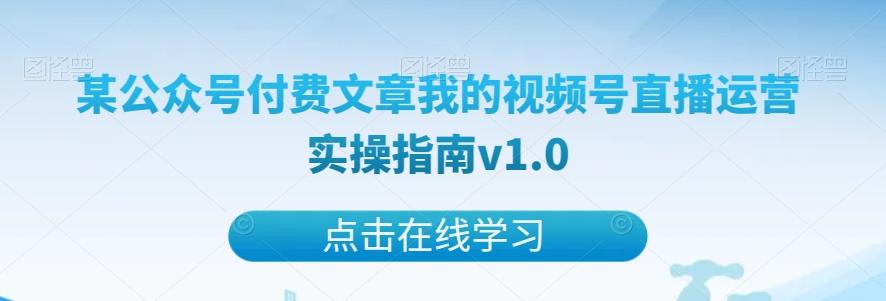某公众号付费文章我的视频号直播运营实操指南v1.0-禾谷轻创网