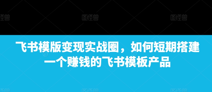 飞书模版变现实战圈，如何短期搭建一个赚钱的飞书模板产品-禾谷轻创网