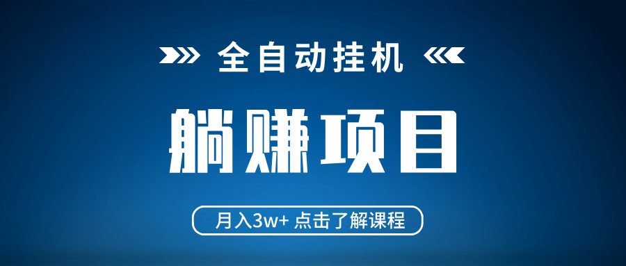全自动挂机项目 月入3w+ 真正躺平项目 不吃电脑配置 当天见收益-禾谷轻创网