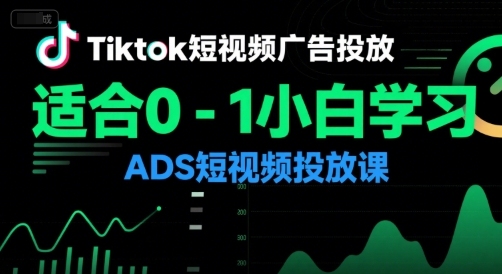 Tiktok短视频广告投放，适合0-1小白学习ADS短视频投放课-禾谷轻创网