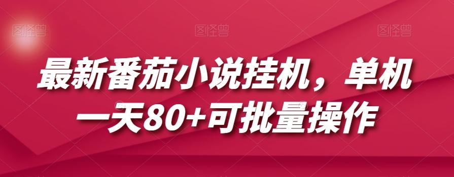 最新番茄小说挂机，单机一天80+可批量操作【揭秘】-禾谷轻创网